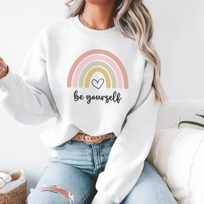 Be Yourself Retro Rainbow Sweatshirt