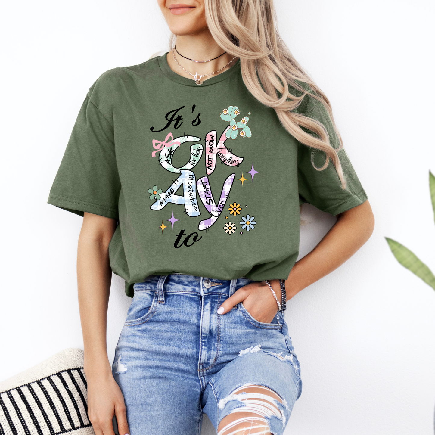Retro "It’s Okay To" Mental Health T-Shirt | Positive Quote T