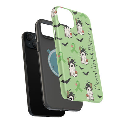 Green Halloween Mental Health Matters Ribbon Magnetic Phone Case