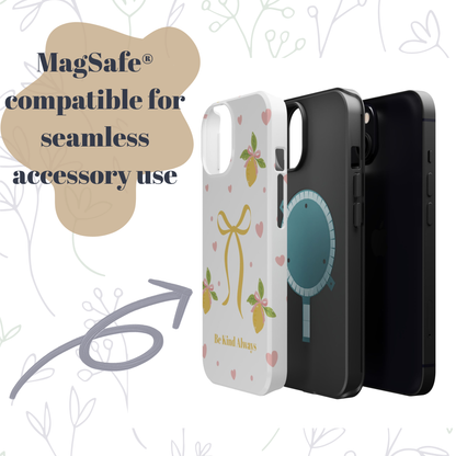 Be Kind Always Lemon Bow Phone Case — Magnetic Impact-Resistant Phone Case