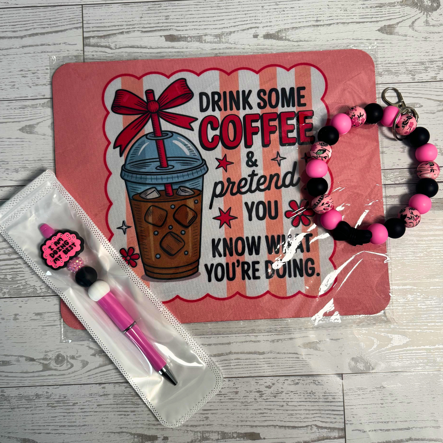 Mystery Bundle| Mouse Pad, Beaded Pen & Wristlet