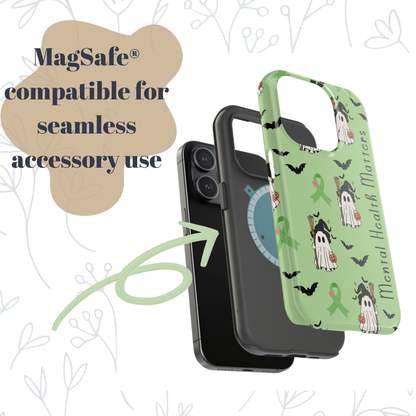 Green Halloween Mental Health Matters Ribbon Magnetic Phone Case