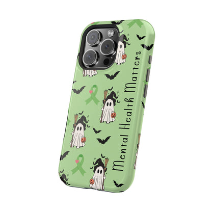 Green Halloween Mental Health Matters Ribbon Magnetic Phone Case