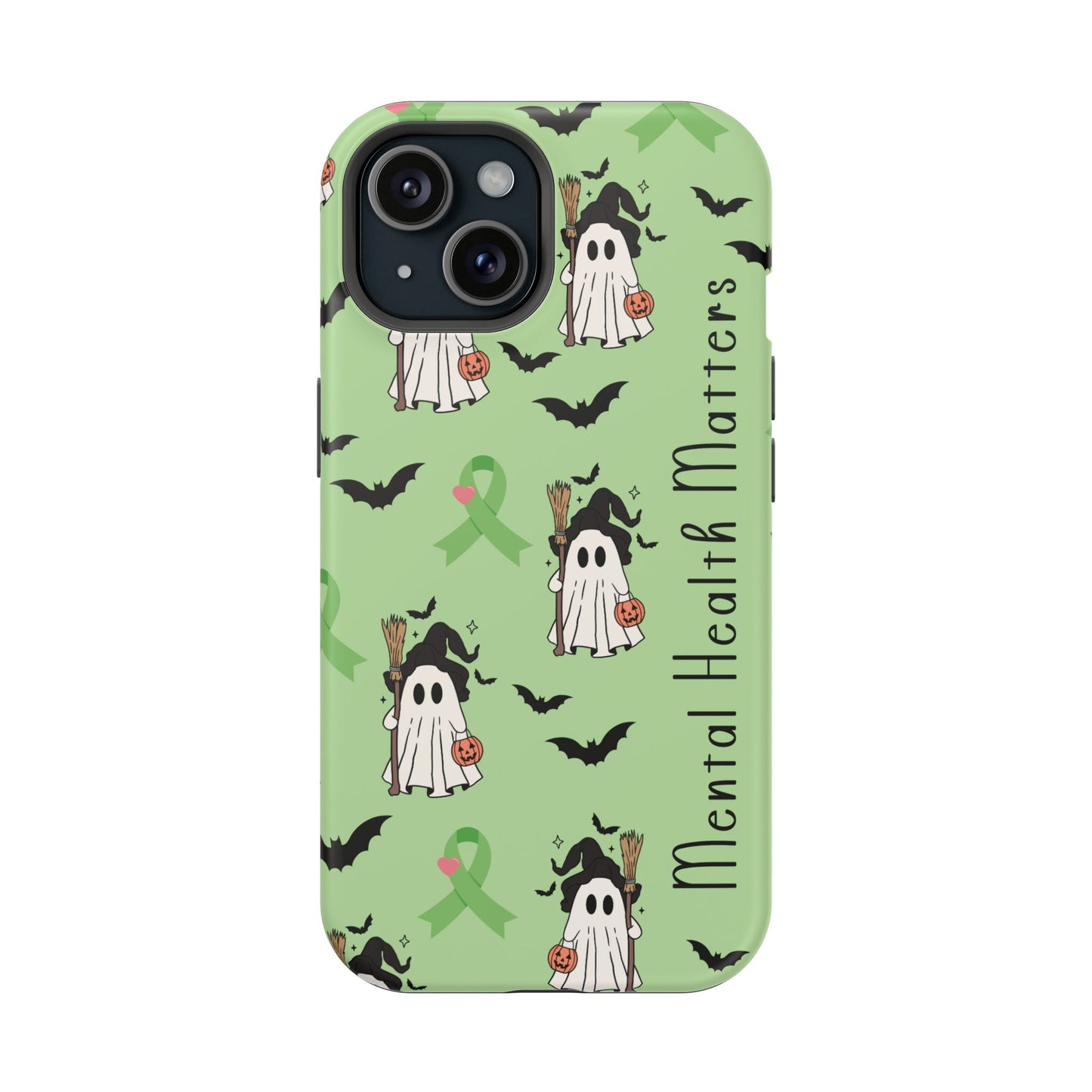 Green Halloween Mental Health Matters Ribbon Magnetic Phone Case