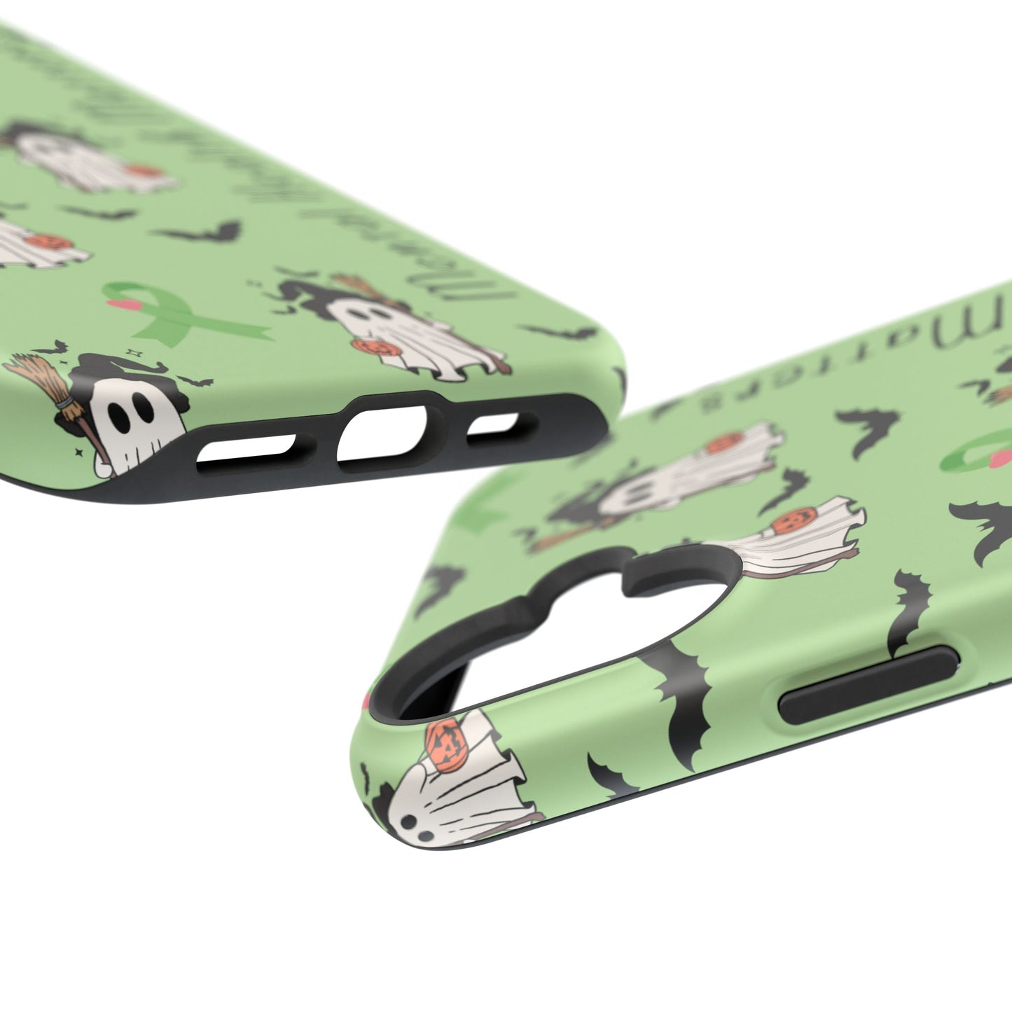 Green Halloween Mental Health Matters Ribbon Magnetic Phone Case