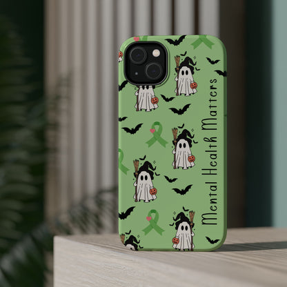 Green Halloween Mental Health Matters Ribbon Magnetic Phone Case
