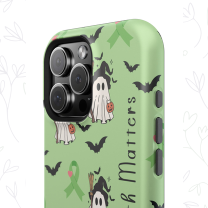 Green Halloween Mental Health Matters Ribbon Magnetic Phone Case