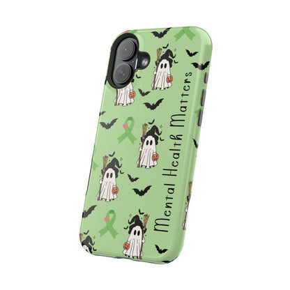 Green Halloween Mental Health Matters Ribbon Magnetic Phone Case
