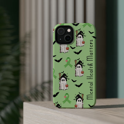 Green Halloween Mental Health Matters Ribbon Magnetic Phone Case