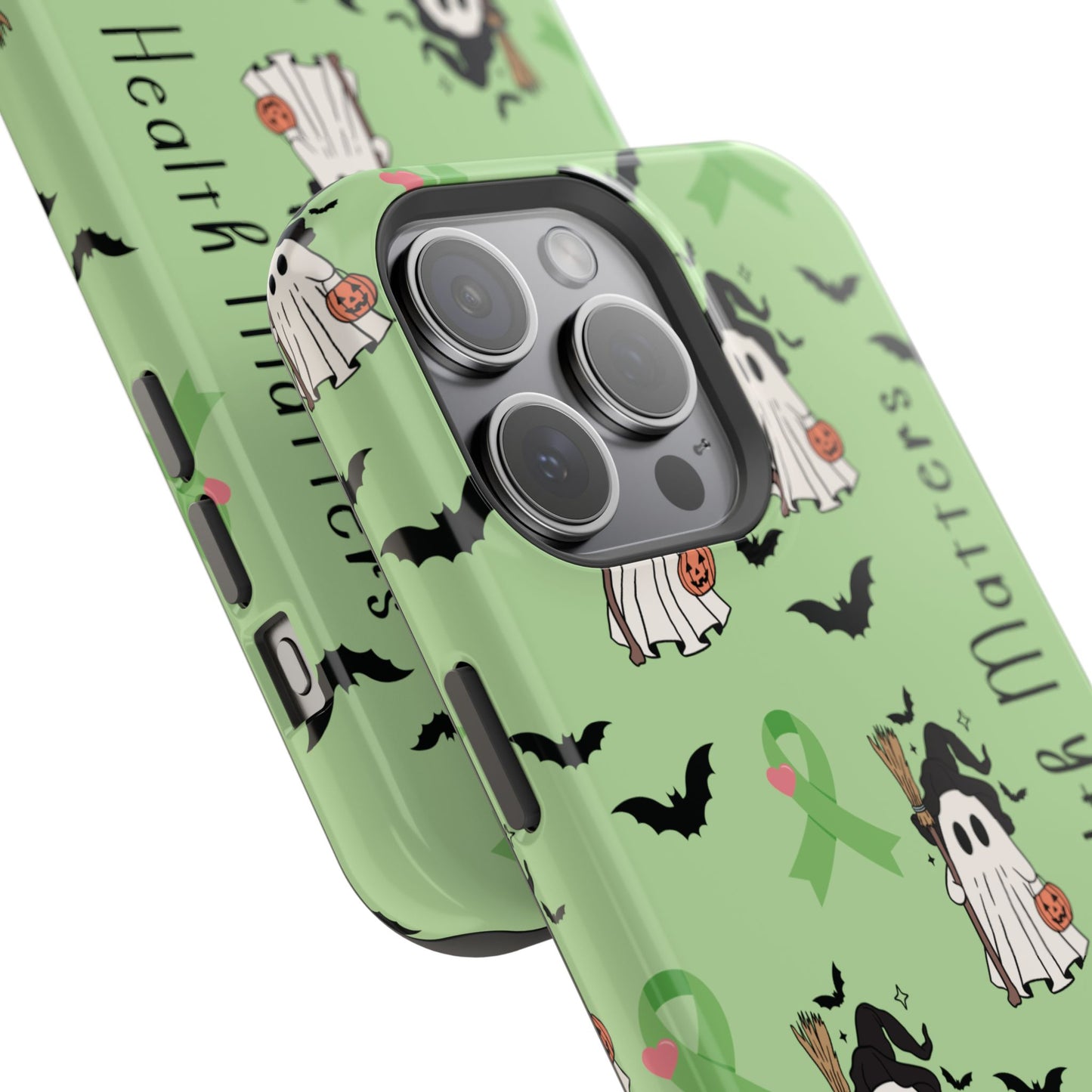 Green Halloween Mental Health Matters Ribbon Magnetic Phone Case