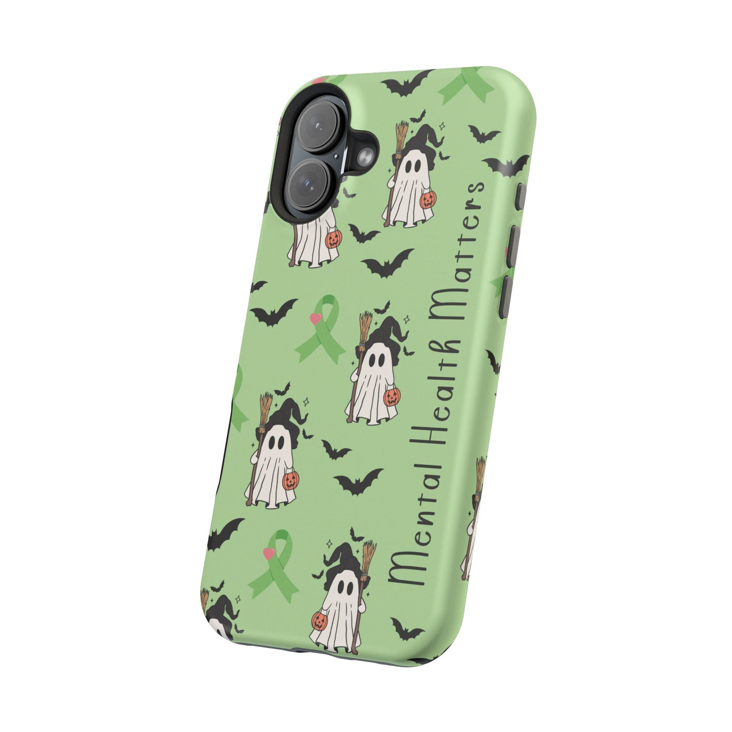 Green Halloween Mental Health Matters Ribbon Magnetic Phone Case