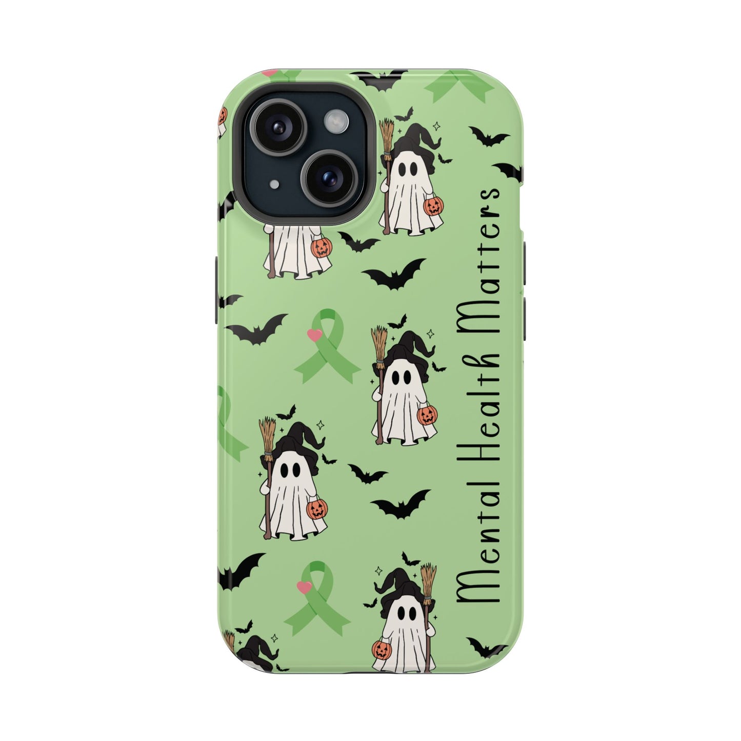 Green Halloween Mental Health Matters Ribbon Magnetic Phone Case