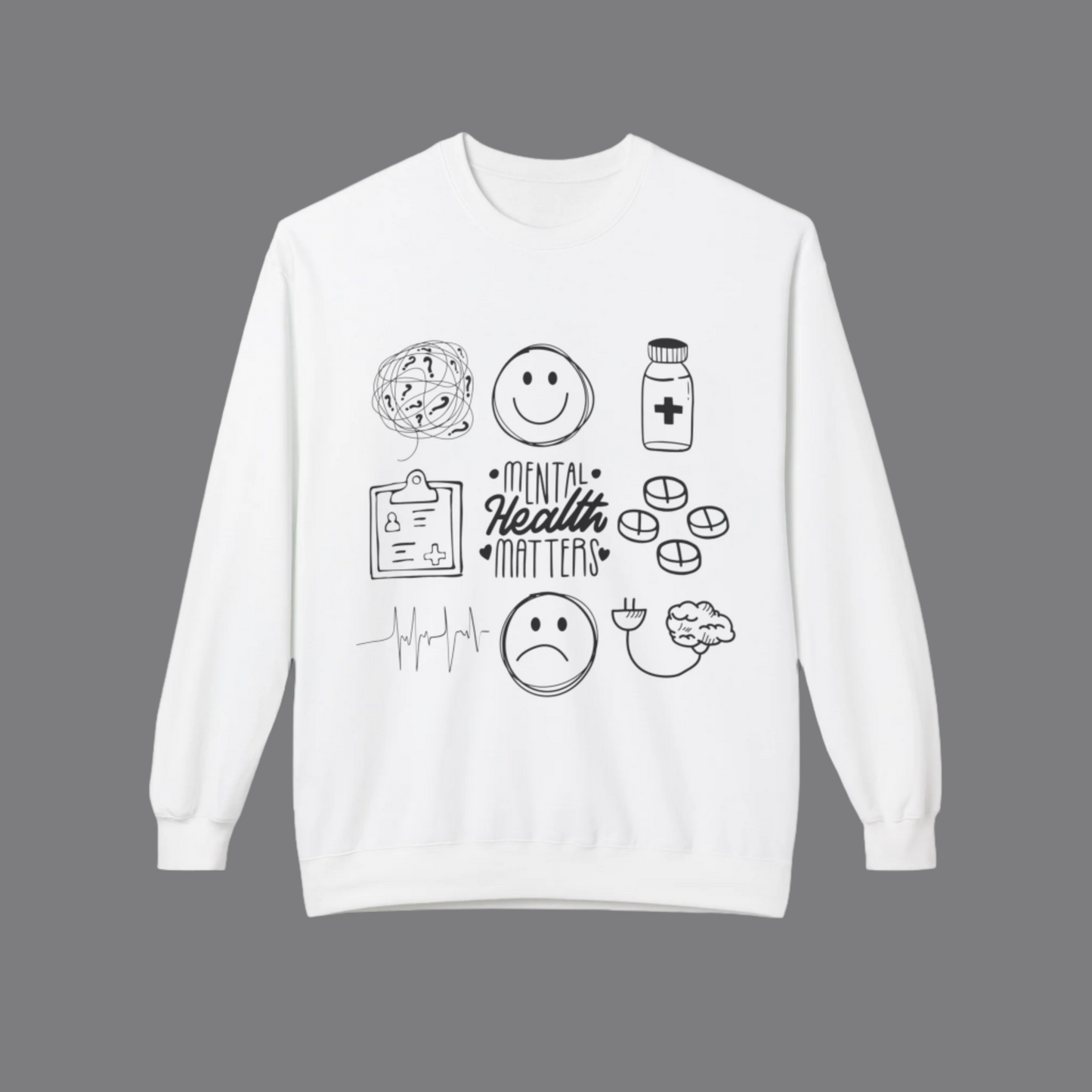 Mental Health Doodle Sweatshirt, Self care, sweater, gift, apparel