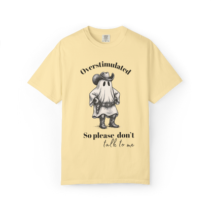 Overstimulated Cowboy Ghost Shirt – Funny Halloween Mental Health Tee