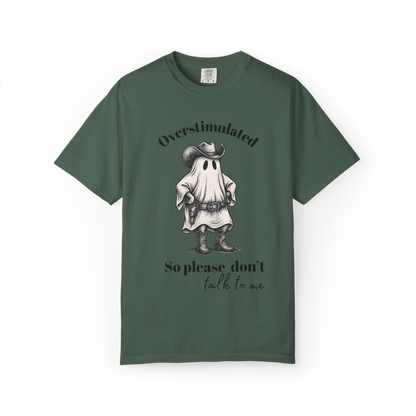 Overstimulated Cowboy Ghost Shirt – Funny Halloween Mental Health Tee