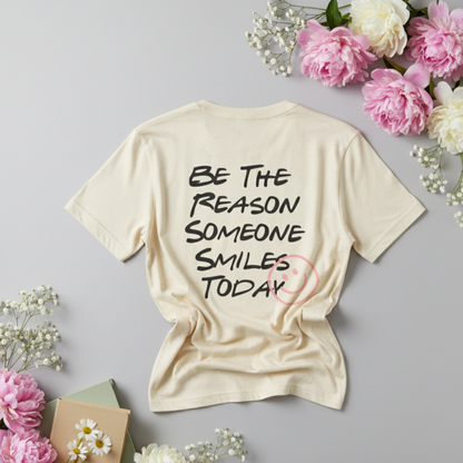 Be The Reason Someone Smiles Today T-Shirt | Positive Quote & Retro Smiley Tee