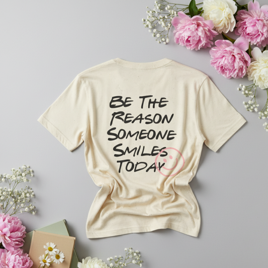 Be The Reason Someone Smiles Today T-Shirt | Positive Quote & Retro Smiley Tee