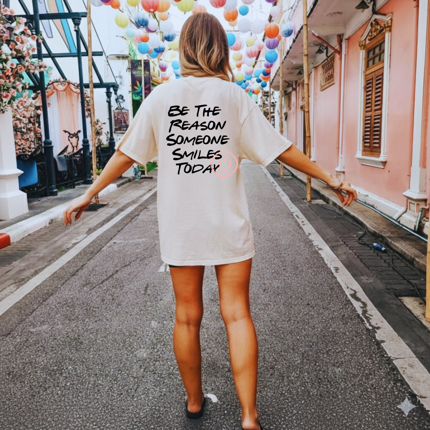 Be The Reason Someone Smiles Today T-Shirt | Positive Quote & Retro Smiley Tee