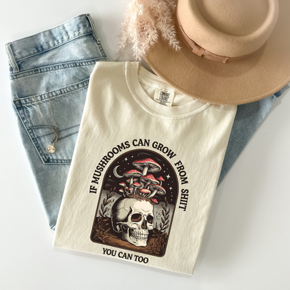 Mushroom Skull Mental Health Shirt – Dark Humor Motivational Tee