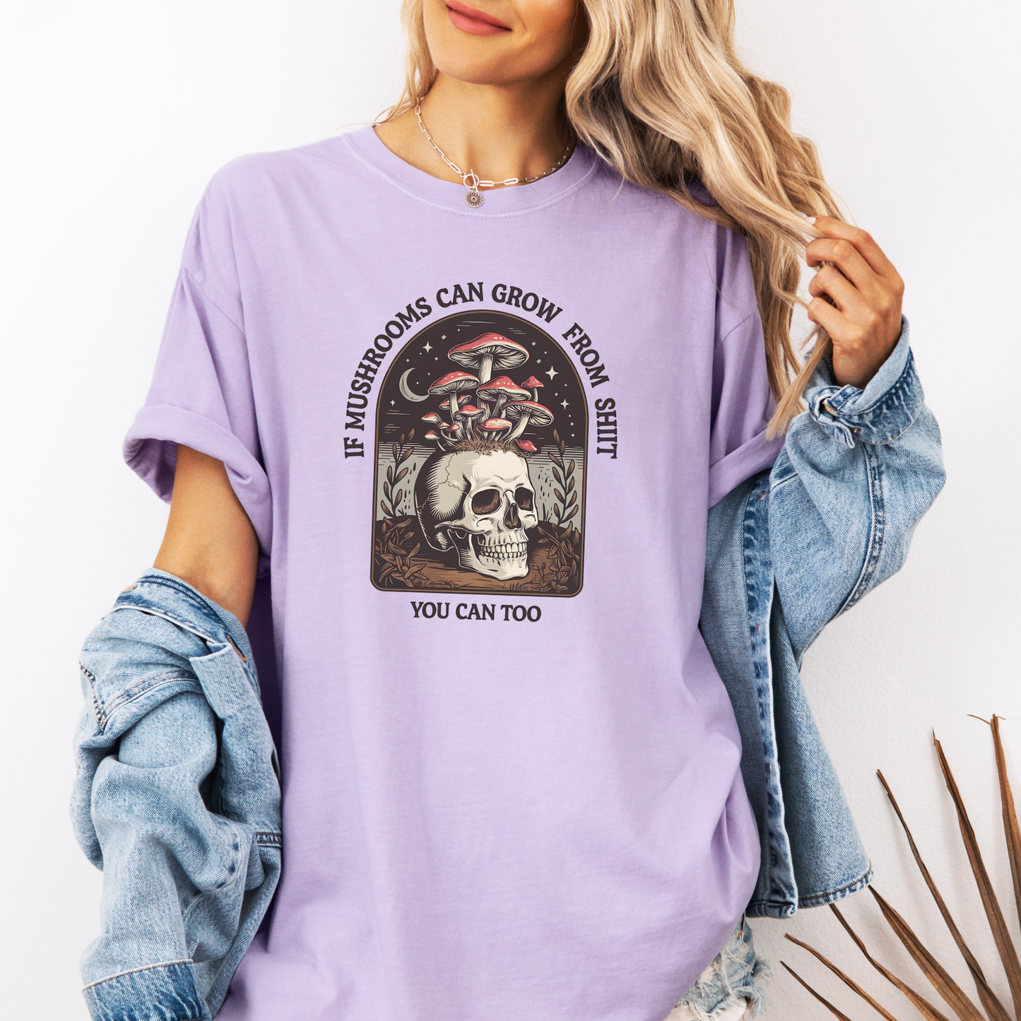 Mushroom Skull Mental Health Shirt – Dark Humor Motivational Tee