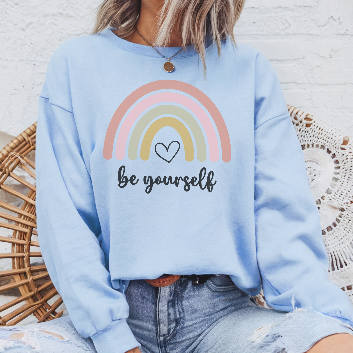 Be Yourself Retro Rainbow Sweatshirt