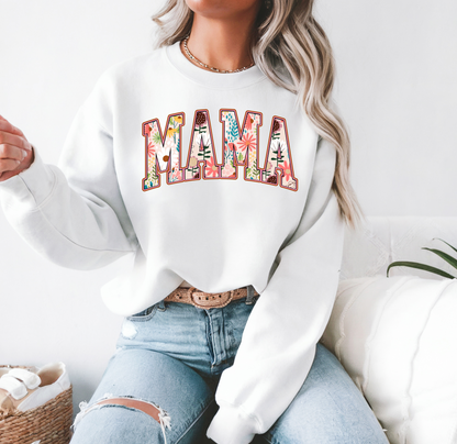 Flower Mama Sweatshirt Boho Floral Mama Crewneck for Moms & Plant Lovers